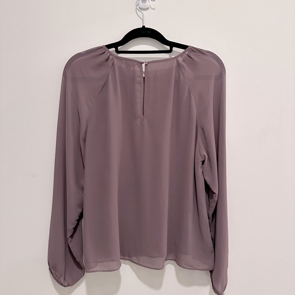 Joe Fresh, purple, sheer sleeve, pleated, blouse, size M, good condition - Picture 3 of 3